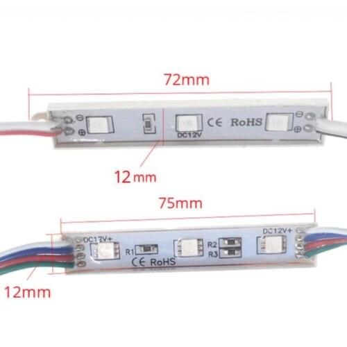 High Lumen Waterproof 12V RGB white Led Pixel Modules 3 Leds 5050 SMD 0.72W Led Modules 80LM Led Backlights For Channer Letters