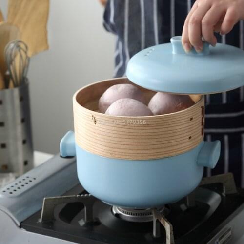 Japanese Style Steamer Casserole Ceramic Soup Pot Household High Temperature Stew Pot Steamer Porridge Rice Casserole