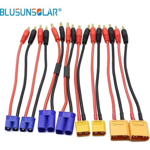 RC XT60XT90 EC3 EC5 to 4.0 Banana Plug Charge Lead 200mm 14AWG lipo Battery Balance Charge Cable XT90 for Helicopter