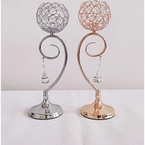 1pcs/lot gold Candle Holder Gold Crystal Candelabra Wedding Table Centerpieces Decoration Birthday Party Home Holder