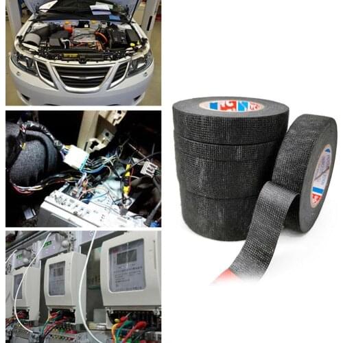 1Pcs Car Harness Tape Heat-Resistant Adhesive Cloth For Auto Loom Velvet 9/15/19/25/32MM Protection Tool Cable Tape Wiring R4D9