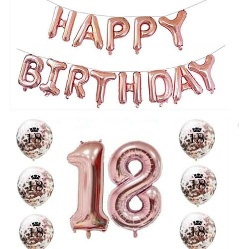 18th/ 21th/30th/50th Birthday Party Rose Gold Balloon Party Decoration Confetti Balloons Latex Balloon decorazioni compleanno
