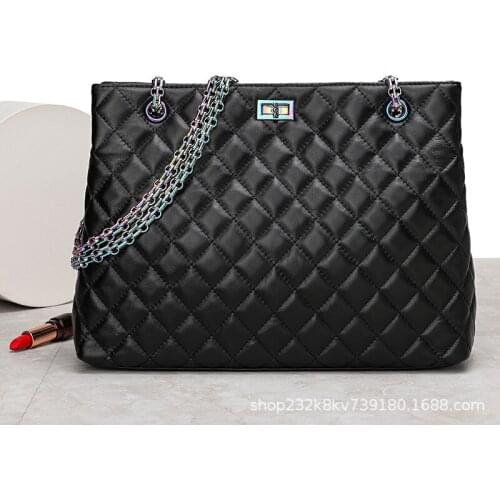 2021 Calfskin Rainbow Chain Handbags Real Cowhide New Trendy Fashion Large-capacity Shoulder Bag Women