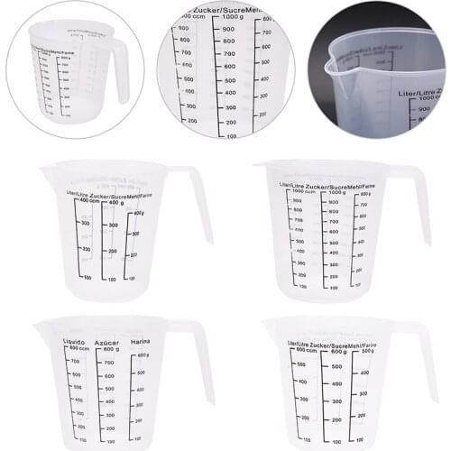 400/600/800/1000ml Plastic Measuring Graduated Jug Cup Kitchen Cooking Baking Tool With Scale Measuring Jugs