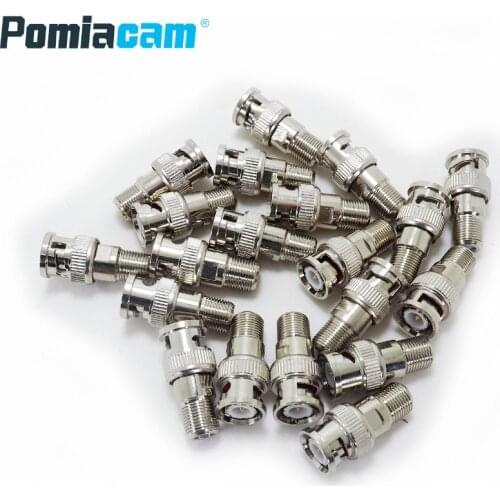 B-1N 50pcs/lot BNC Connector Male To F Plug Female TV Cable Connector Wiring F Head TV Line Adapter for CCTV Camera