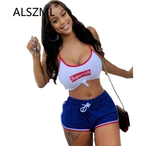 White Sleeveless U Neck Crop Top And Hot Short 2 Pieces Set Sexy Tight Club Party Lady Fashion Tracksuits