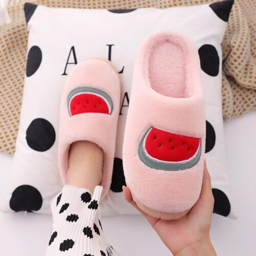 Womens Home Slippers Fruit Slides Warm House Slippers for Women Floor Kawaii Ladies Shoes Non-slip