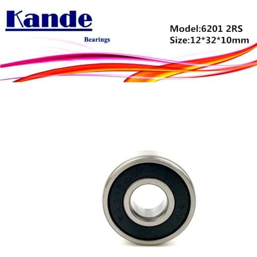 Kande 6201RS 4PCS ABEC-5 6201 2RS Single Row Deep Groove Ball Bearing 12x32x10 mm 6201RZ