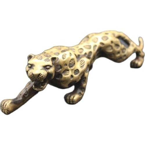 China Old Bronzer Leopard Old Bronzer Geomantic Decoration