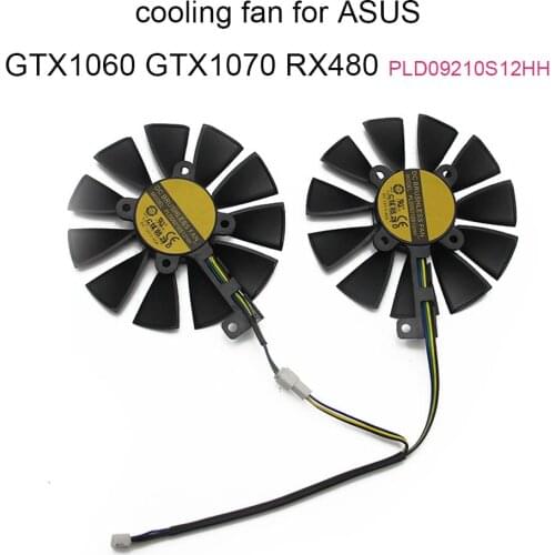 Computer fans Cooling fan For ASUS GTX 1060 1070 RX 480 GTX1060 GTX1070 DUAL RX480 GPU Graphics Card PLD09210S12HH 87MM 28m New