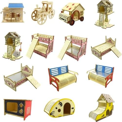 C90D Pet Rat Hamster Villa Nest Sleeping Bed House Climbing Ladder DIY Assemble Nut