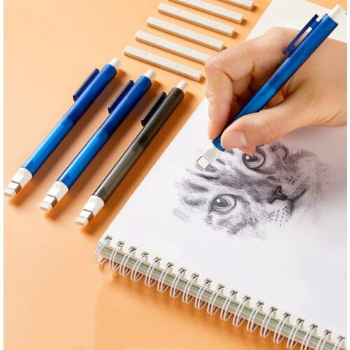 Correction Supplies Pencil Rubber Retractable Press Eraser School Stationery Erasers for Kids Erasers Wholesale Items