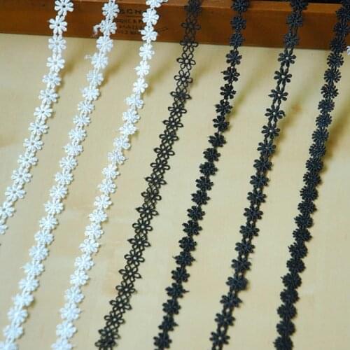 1Yards Small Floewr Embroidered Lace Bilateral Applique Trim Ribbon Sewing Decor Craft DIY