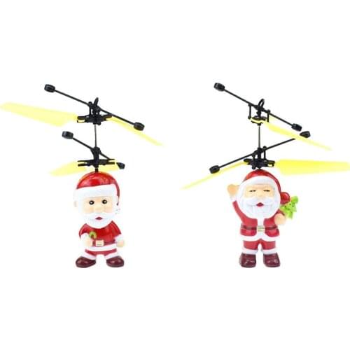 Flying inductive Mini RC Drone Christmas father Santa Claus RC helicopter gifts magic Christmas gift SRC Aircraft for kids boys
