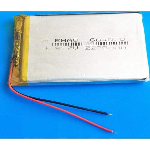 604070 3.7V 2200mAh lipo polymer lithium rechargeable battery for GPS navigator DVD power bank Tablet PC PAD PDA Laptop speaker