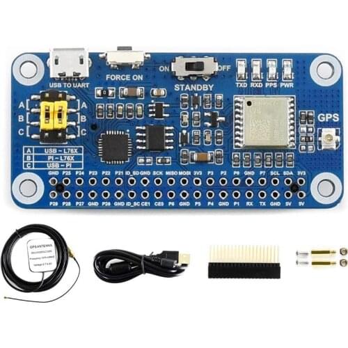 GNSS Module HAT Expansion Board GPS Global Satellite Positioning System Antenna Starter Kit for Arduino Raspberry Pi Zero W H 4
