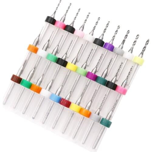 10pcs Carbide Micro Drill Bits Mini CNC Drilling Bit Set Print Circuit Board Hard Alloy PCB Drill Bit Tools Print Circuit Board
