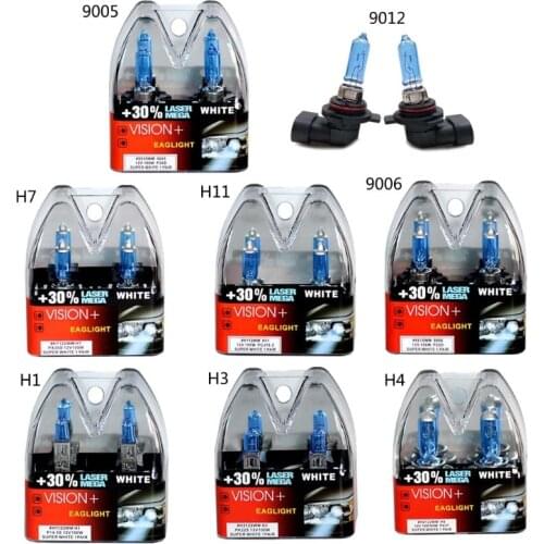 1 Pair 12V100W Super White Light Bulb Set Compatible for Car Headlight High and Low Beam Ultra-white UV-resistant