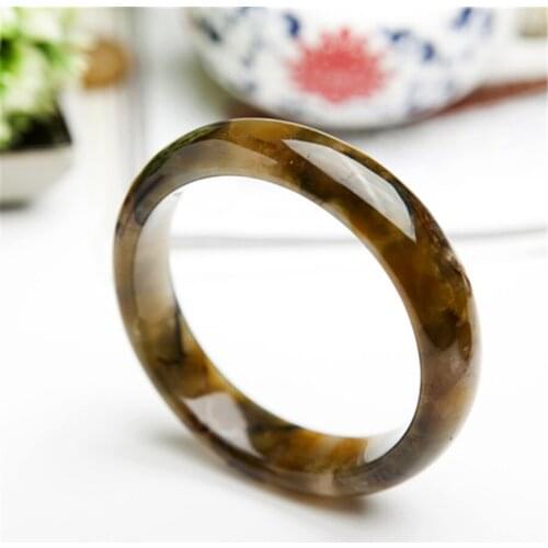 Genuine Natural Namibia Yellow Pietersite Gems Stone Round Charm Bracelet Bangles Inner Diameter 59mm