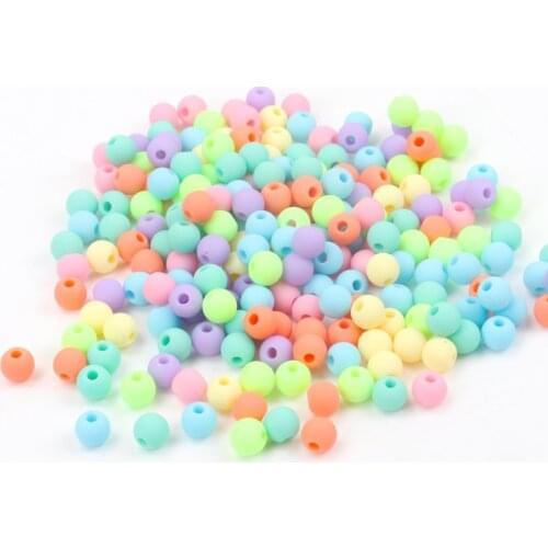 New Hot Items Wholesale 6mm 8mm 10mm Random Mixed Acrylic Ball Beads New Rubber Frosted Spacer Round beads YKL0127