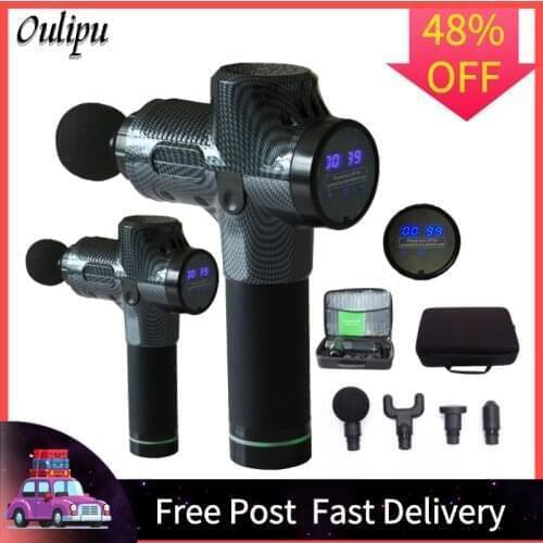 LCD Display Body massage gun Exercising Muscle Electric Massager Gun Deep Tissue Therapy Massage Gun Portable handheld camping