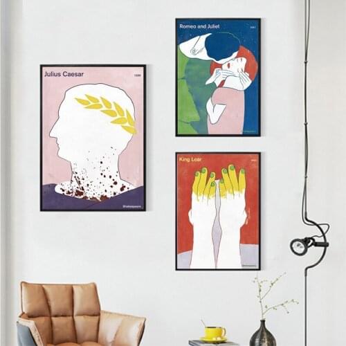 Cartoon Comics Poster Book Works Cover Canvas Painting Literacy Classic Wall Art Print Pictures for Reading Room Library