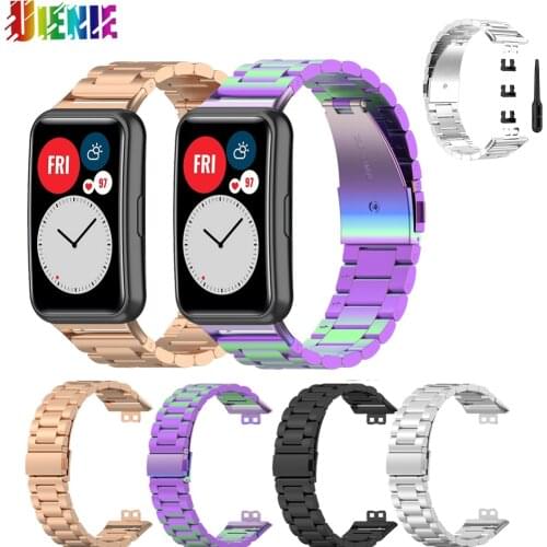 2021Metal Stainless Steel Classic Watch Band For Huawei Watch Fit Strap Bracelet For Huawei Fit Smart Watch Strap WristBand