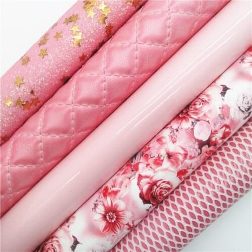 PINK Chunky Glitter Canvas Sheet, 8"x11" Glitter Sheets, Faux Leather Sheet, Chunky Glitter Hair Bow & Earring Fabric XM034