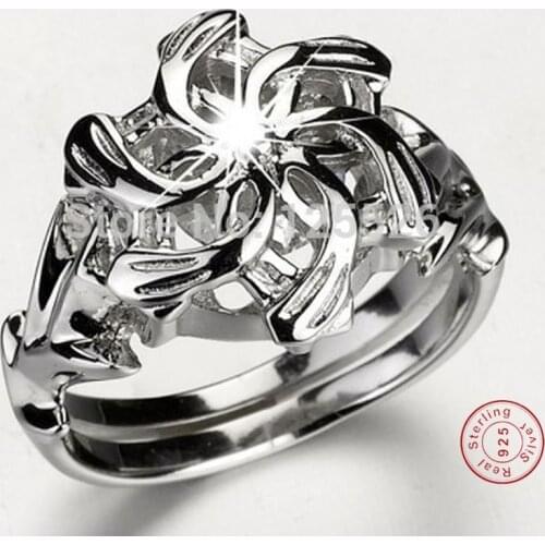 Handmade The Galadriel Nenya Charm White AAAA CZ Simulated stones 100% S925 Sterling Silver Lady Wedding Ring Size 5-10