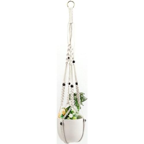 Flower Pot Hanging Rope Plant Hanger Basket DIY Craft Natural Cotton Rope With 4 Sticks Garden Home Decoration For Hanging Plant