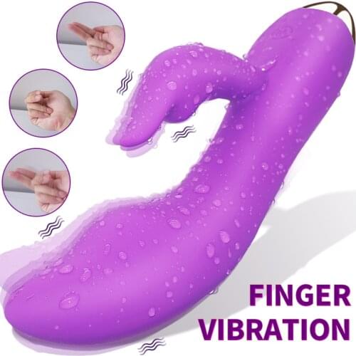 G Spot Vibrator Finger Vagina Massage Clitoris Stimulator Rabbit Double Vibrate Big Dildo Sex Toys For Women Female Masturbator