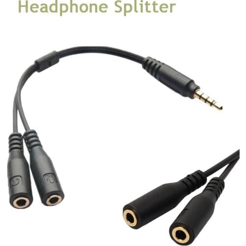 Y Splitter Cable 3.5 Mm 1 Male To 2 Dual Female Audio Cable For Earphone Headset Headphone MP3 MP4 Cable Adapter Audio Plugs