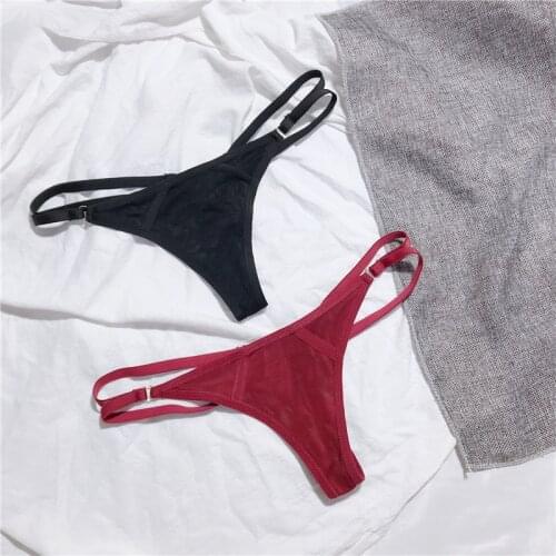 Womens Underwear cut-out strap thong female sexy perspective mesh black T pants European and American underwear