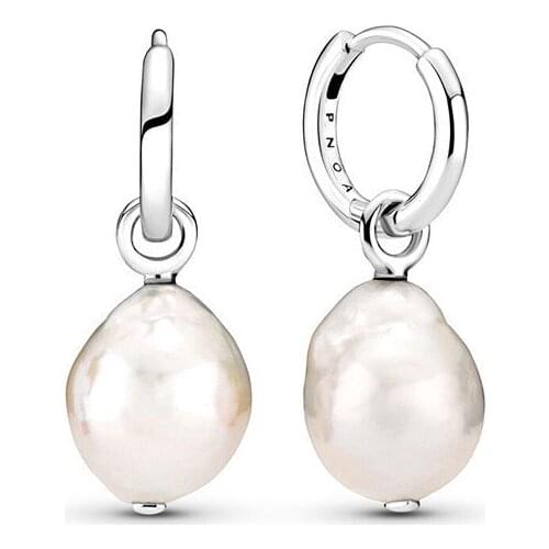 2021 New Elegant Womens Earrings 925 Silver Freshwater Pearl Earrings Beautiful Girls Jewelry Gift Pearl Pendant Earrings