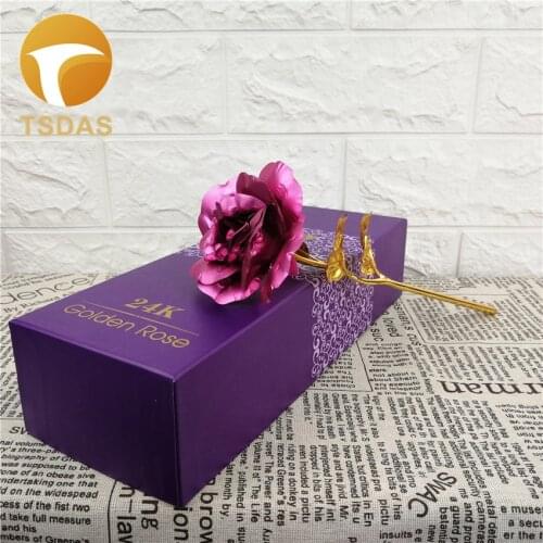 24K Gold Rose Valentines Day Gift Wedding Decoration Romantic Flower Lovers Rose Artificial Flowers