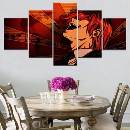5 Piece Wall Art Canvas Anime Manga Pictures Figure Man With Red Hair Prints And Posters Home Decor Bedroom Decoration Paintings
