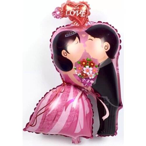 5pcs/lot Bride and Groom Helium Foil Balloons Wedding Party Decorations Air Balls Wedding Marrage Valentines Day Suppliers