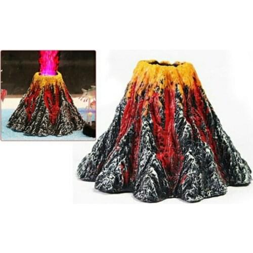 New Fashion Aquarium Volcano Stone Decoration Fish Tank Bubble Volcano Eruption Aquarium Ornament Used With Air Pump Led Light