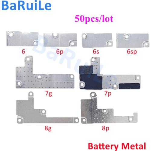 BaRuiLe 50pcs Battery FPC Flex Cable cover for iphone 6 6S 7 8 plus inner Metal Bracket Clip Holder parts for iphone 5S 6Plus