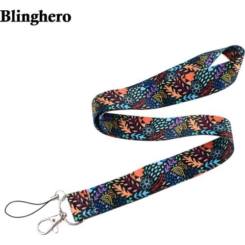 CB748 Forest Leaves Keychain Neck Straps Lanyards for Keys ID Card Passport Gym Cellphone USB Badge Holder DIY Hanging Rope