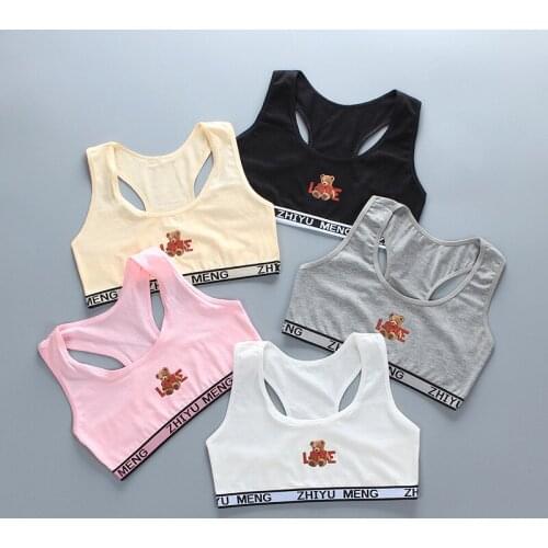 Gift Girl Bra Teen Crop Top Underwear Vest Racerback Puberty Sport Training Bras Letter Streetwear Tube Top New Year 7-14Y 10 9