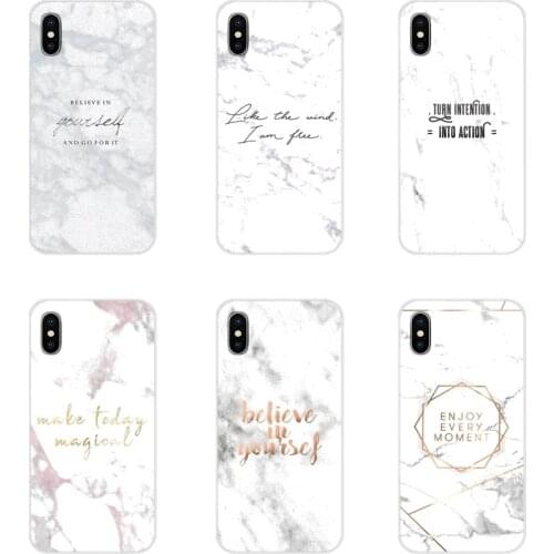 For Xiaomi Redmi 4A S2 Note 3 3S 4 4X 5 Plus 6 7 6A Pro Pocophone F1 Gold Marble Pink Motivation Quotes Word Cell Phone Bag Case