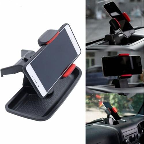 Black ABS Cell Mobile Phone Ipad Holder Car GPS Bracket Dash Mount Holder Storage Organizer Box for Jeep Wrangler JK 2012-2017