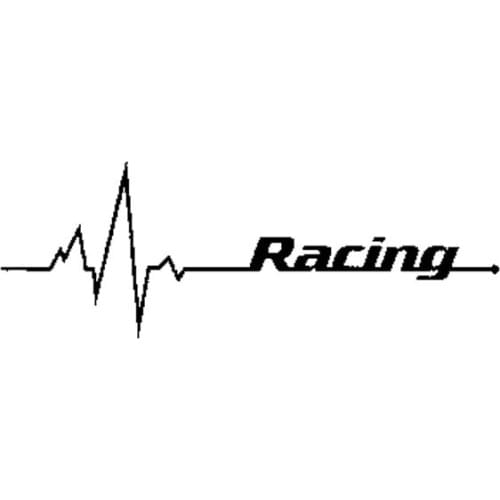 Racing Heartbeat Pulse Turbocharged Diesel Truck Car Personality Pvc Decal Suitable for All Kinds of Cars Black/white 14cm*5cm