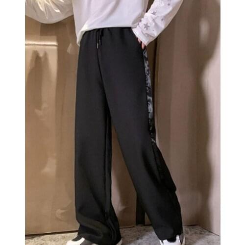 Homens vintage em linha reta calça casual masculino streetwear moda hip hop solto perna larga harem calças corredores sweatpants