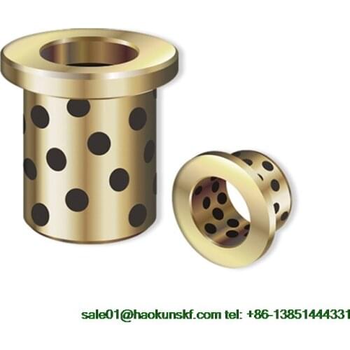 JFB5060 / 5060F (Size:50*60*60/75*5mm) Flanged Solid-Lubricanting Oilless Graphite Brass Bushing|Copper Bearing