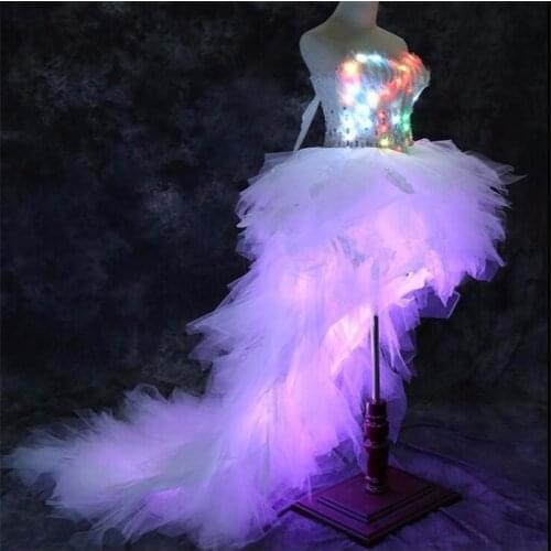 LZ11 Led luminous light costumes dancer dresses singer sexy clothes wedding clothes stage show wear bar nightclub model clothing