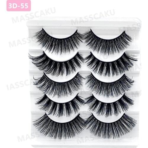 MASSCAKU 5 pairs natural false eyelashes fake lashes makeup kit 3D Mink Lashes eyelash extension mink lash maquiagemelashes