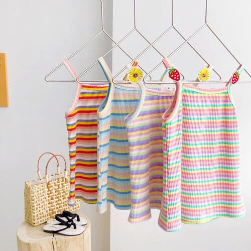 Euerdodo Camisole Kid Girls Singlet Tank Top Summer Cotton Colored Underwear