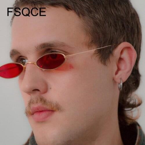 Men Sunglasses Fashion Cool Small Oval Metal VECTOR Style Sunglasses Women Men Street Snap Brand Design Sun Glasses Oculos De